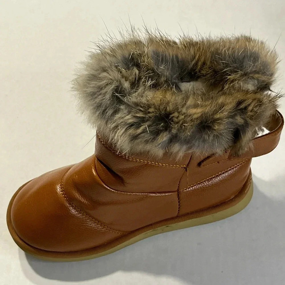 Comfy Kids KuBabby Faux Fur trim girls Ankle snow boots size 11M (30)color brown - Picture 7 of 12